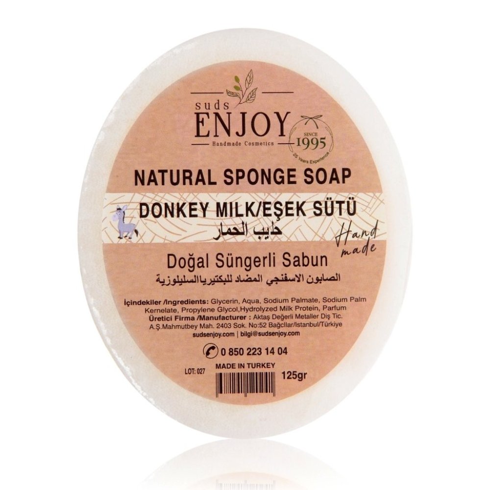 Natural Donkey Milk Handmade Sponge Shower Soap